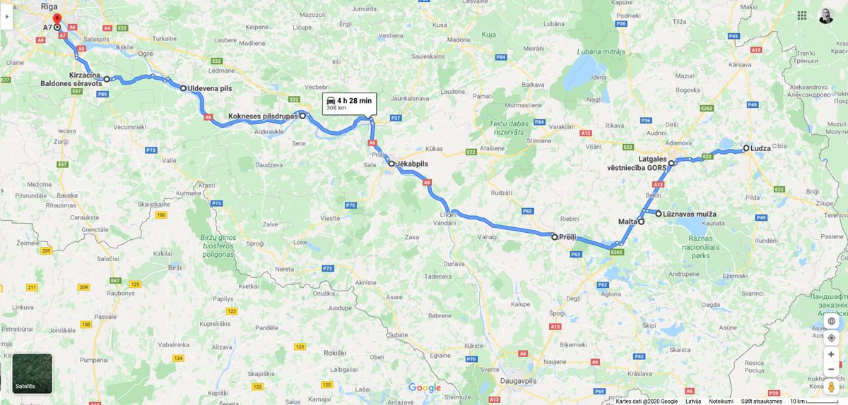 Apceļo Latviju - Latgale - otrās dienas maršruts.